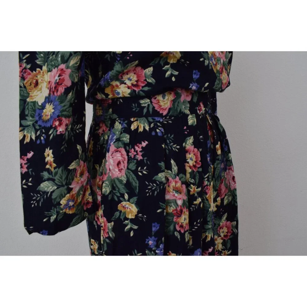 Vintage 90s Floral Rayon Dress‎ size 6